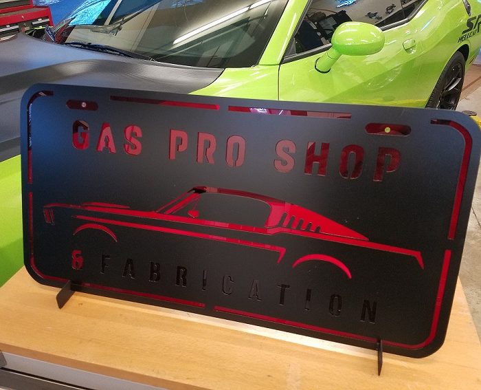 Gas Pro Shop & Fabrication Red and Black sign