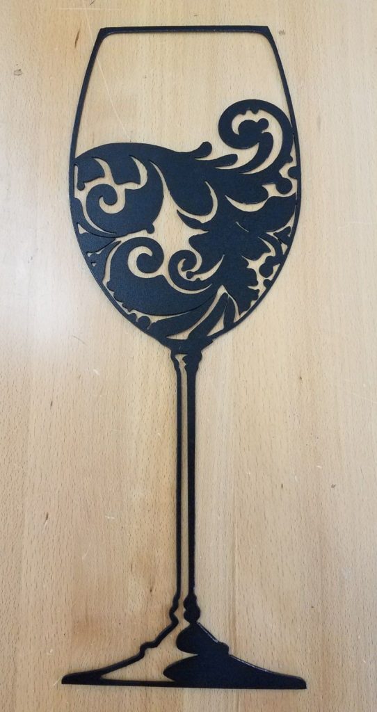 Wine Glass metal wall art plasma cut decor gift idea red white pinot