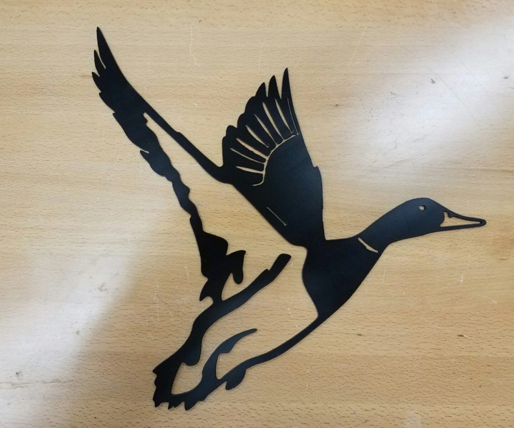 Flying Mallard Duck Metal Wall Art Plasma Cut Decor Gas Pro Shop