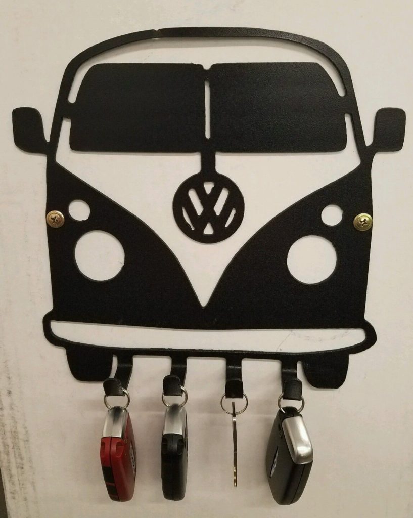 VW Bus keychain holder metal art plasma cut decor Volkswagen gift idea