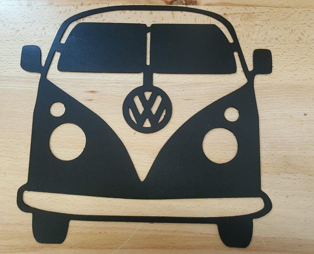 VW Bus metal wall art plasma cut decor volkswagen emblem logo gift item