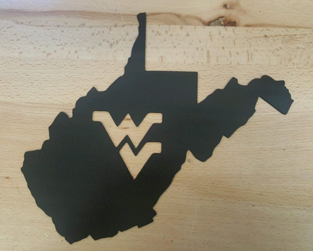 West Virginia University metal wall art plasma cut decor football