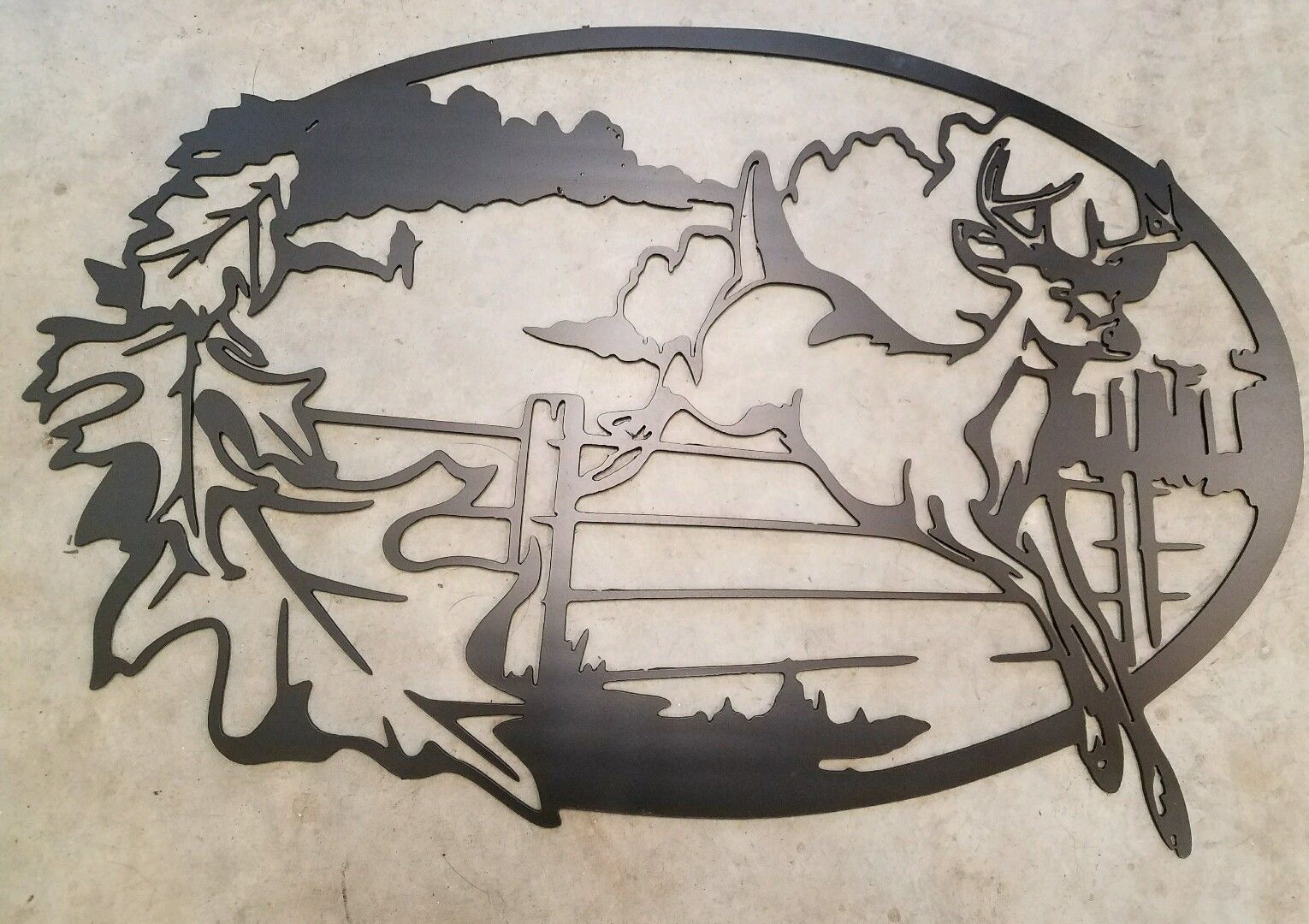 Deer key fob holder metal wall art plasma cut decor chain whitetail gift idea 