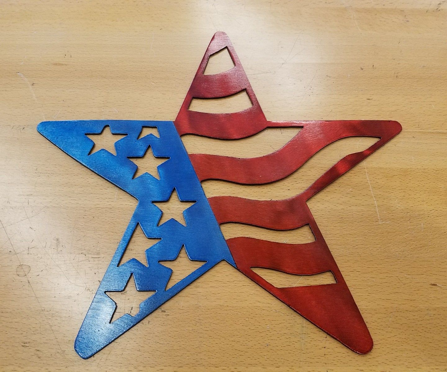 USA flag metal wall art plasma cut decor us united states gift idea 