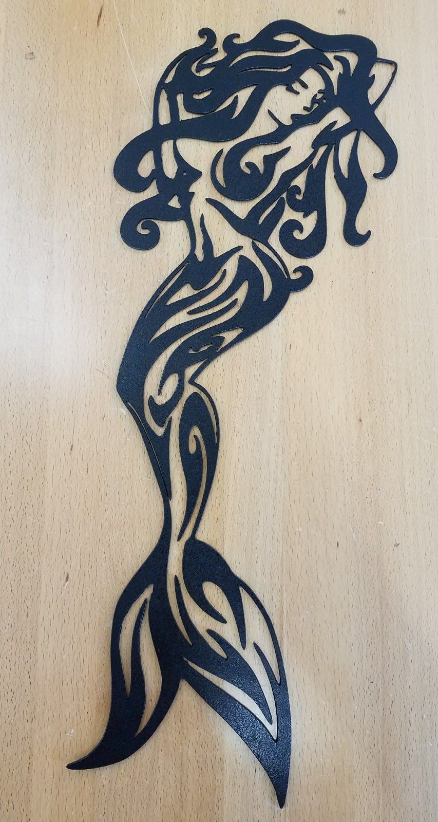 Mermaid metal wall art plasma cut decor gift idea nautical ...