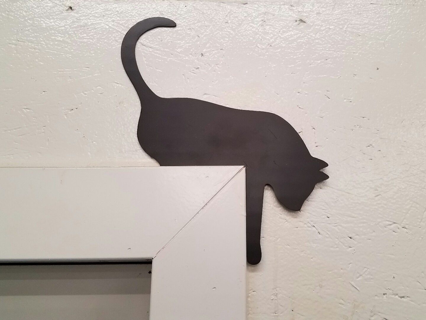 Cat On The Door Frame Metal Wall Art Plasma Cut Decor T Idea Gas
