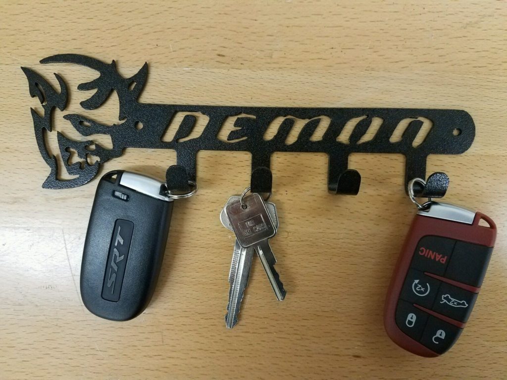 Dodge Demon Challenger key fob holder metal art plasma cut decor chain gift idea Gas Pro Shop