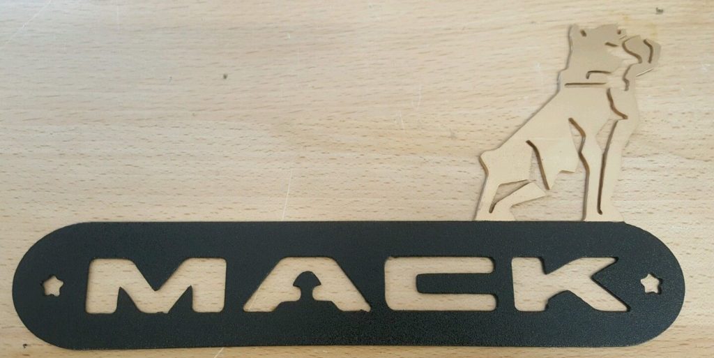 Mack trucks emblem logo bulldog metal wall art plasma cut decor gift