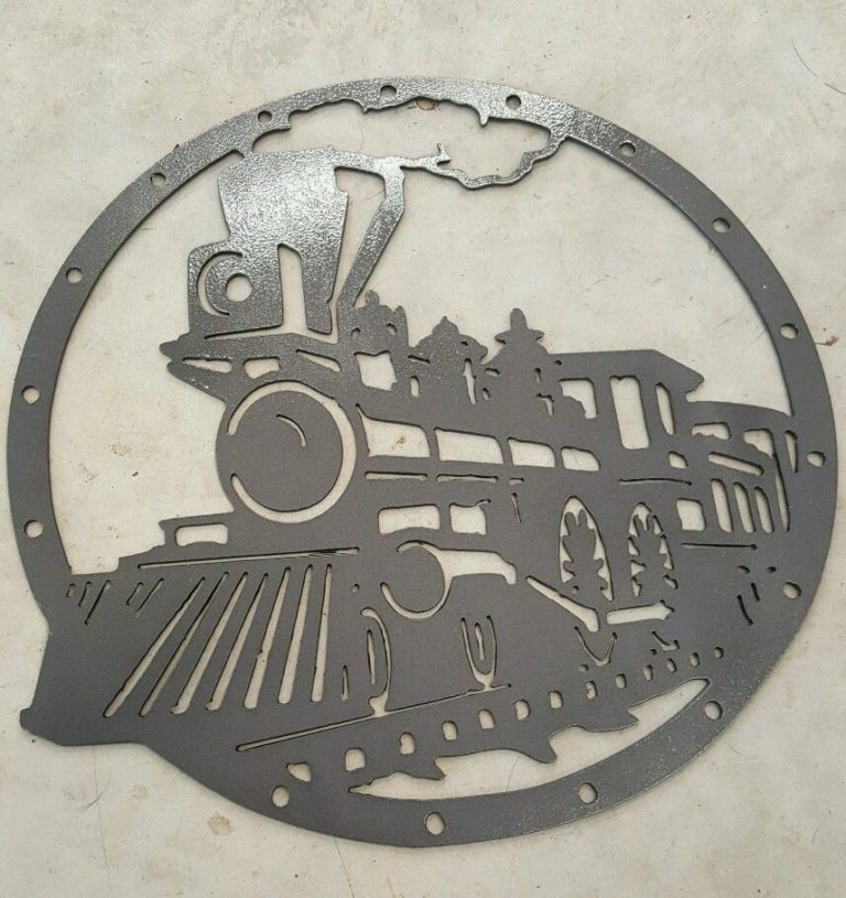 train metal wall art plasma cut gift idea caboose tracks