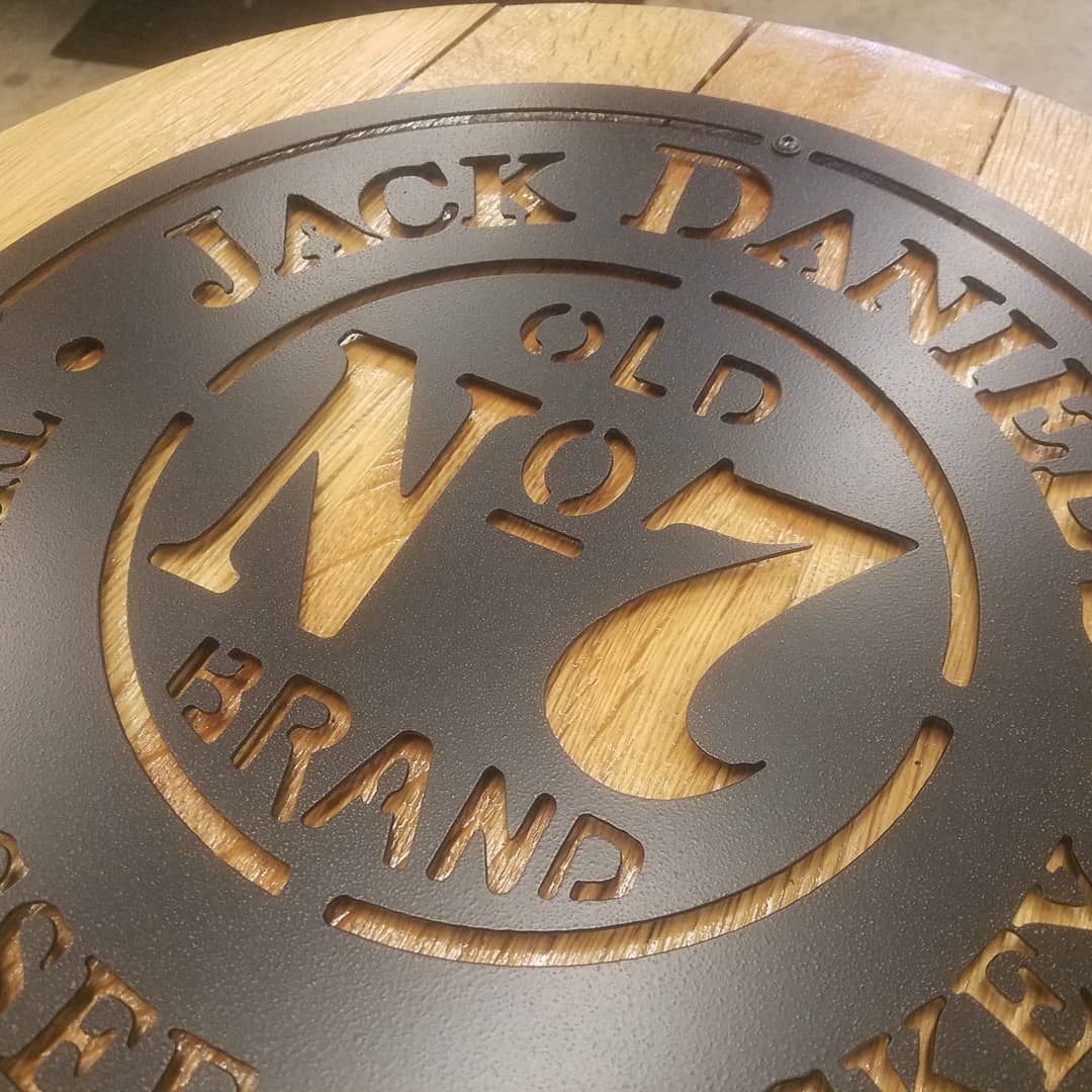 Jack daniels Barrel Head Metal Wall Art Plasma Cut Home Decor Gift Idea 